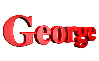 3D George text on white background