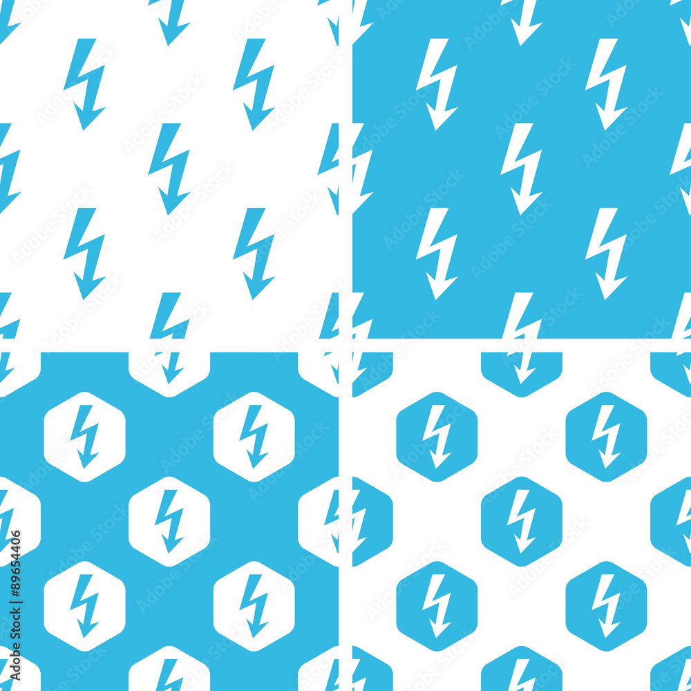 Poster voltage lightning patterns set