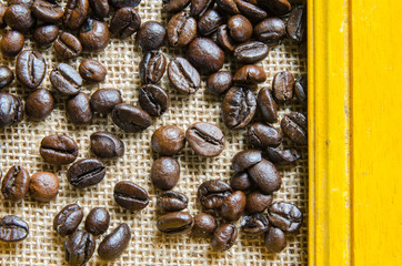 Fresh coffee beans, selective focus