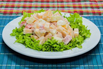 fruit salad with cream