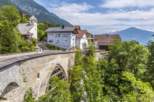 old roman bridge in Grins,, Tyrol, Austria