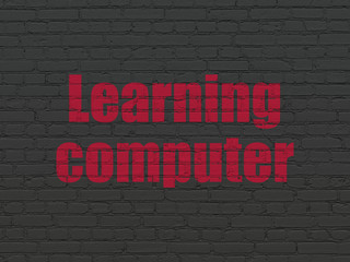Obraz premium Education concept: Learning Computer on wall background