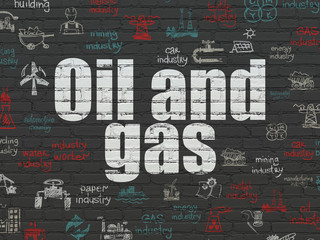 Industry concept: Oil and Gas on wall background