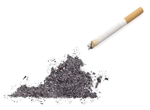 Ash shaped as Virginia and a cigarette.(series)