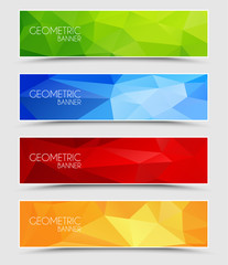 Set of geometric polygonal banner