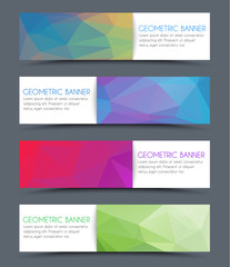 Set of geometric polygonal banner