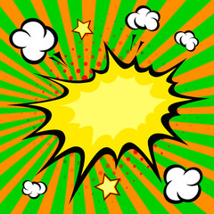 Boom comic book explosion, vector illustration