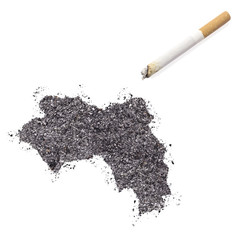 Ash shaped as Guinea and a cigarette.(series)