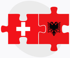 Switzerland and Albania Flags