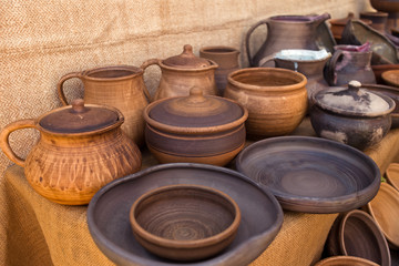 Traditional pottery craft - cup, saucer, plate