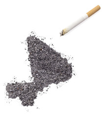 Ash shaped as Mali and a cigarette.(series)