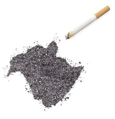 Ash shaped as New Brunswick and a cigarette.(series)