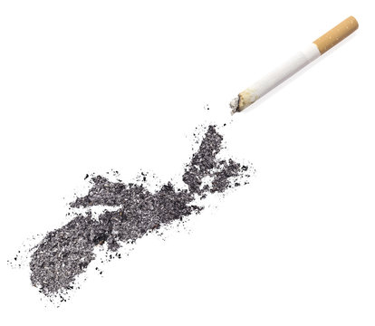 Ash shaped as Nova Scotia and a cigarette.(series)