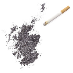 Ash shaped as Scotland and a cigarette.(series)