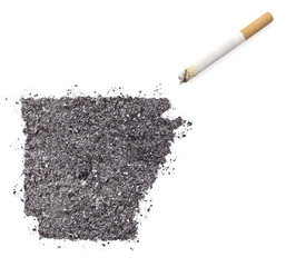 Ash shaped as Arkansas and a cigarette.(series)