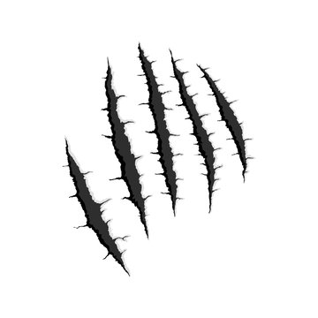 Five vertical trace of monster claw