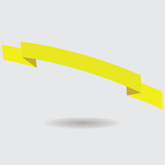 Yellow realistic detailed curved paper sale banner. Ribbon. Vector illustration