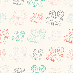 Seamless pattern with balloons. Vintage doodle style