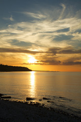 Fototapeta na wymiar sunset on the sea.