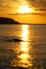 sunset on the sea.