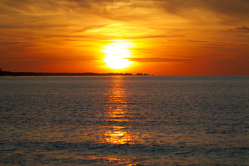 Fototapeta premium sunset on the sea.