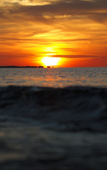 Fototapeta na wymiar sunset on the sea.
