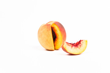  Peach with a white background.