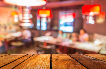 blur image of restaurant or food center with light bokeh foy bac