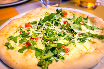 Italian pizza with rucola