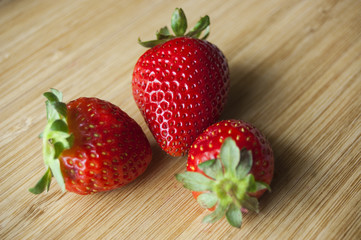 fresh red and ripe strawberries