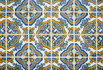 Traditional Portuguese glazed tiles