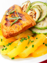 Baked whitefish with orange juice