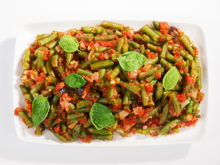 French beans and tomato casserole