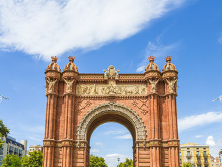 Fototapeta na wymiar Triumph Arch of Barcelona in a summer day in Barcelona, Spain 