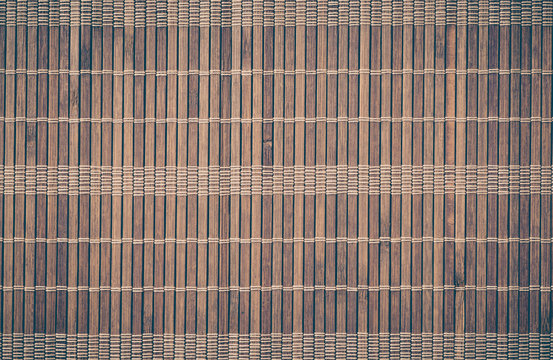 Brown bamboo mat pattern background seamless and texture