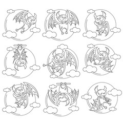 Obraz premium Vampire Dracula for Halloween. Vector icon in style flat