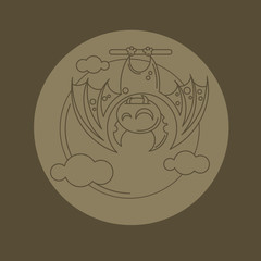 Vampire Dracula for Halloween. Vector icon in style flat