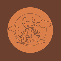 Vampire Dracula for Halloween. Vector icon in style flat