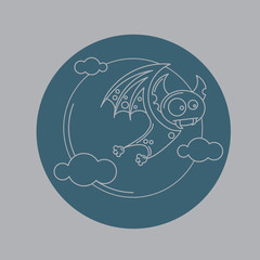 Vampire Dracula for Halloween. Vector icon in style flat