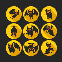 Vampire Dracula for Halloween. Vector icon in style flat