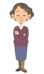 老婦人が考える