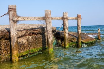 pillars in the sea