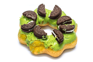 Colorful donut on white background