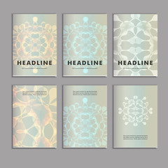 Set of six covers with abstract patterns