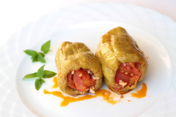 urkish cuisine. ( Dolma ). Green pepper dolma
