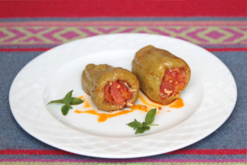urkish cuisine. ( Dolma ). Green pepper dolma
