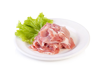 raw pork meat isolated on white