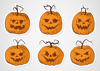 Halloween pumpkins stickers