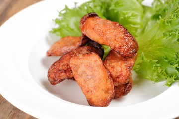 Thai food fry fish sausage
