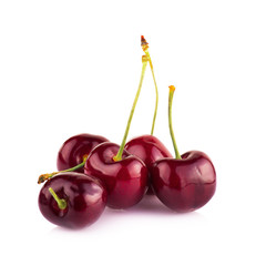 Sweet cherry isolated on white